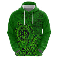 Hawaii Monk Seal and Dolphin Hoodie Polynesian Kakau Pattern Green