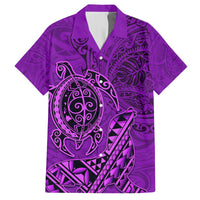 Hawaii Monk Seal and Dolphin Hawaiian Shirt Polynesian Kakau Pattern Purple LT03 Purple - Polynesian Pride