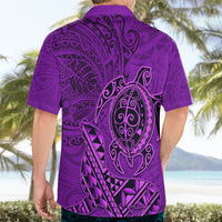 Hawaii Monk Seal and Dolphin Hawaiian Shirt Polynesian Kakau Pattern Purple LT03 - Polynesian Pride