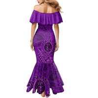 Hawaii Monk Seal and Dolphin Mermaid Dress Polynesian Kakau Pattern Purple