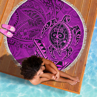 Hawaii Monk Seal and Dolphin Beach Blanket Polynesian Kakau Pattern Pink