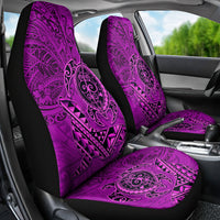 Hawaii Monk Seal and Dolphin Car Seat Cover Polynesian Kakau Pattern Pink