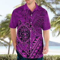 Hawaii Monk Seal and Dolphin Hawaiian Shirt Polynesian Kakau Pattern Pink LT03 - Polynesian Pride