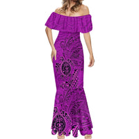 Hawaii Monk Seal and Dolphin Mermaid Dress Polynesian Kakau Pattern Pink LT03 - Polynesian Pride