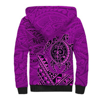 Hawaii Monk Seal and Dolphin Sherpa Hoodie Polynesian Kakau Pattern Pink LT03 - Polynesian Pride