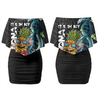Hawaii Pineapple Surfing Couples Matching Off Shoulder Short Dress and Hawaiian Shirt It's in My DNA - Kakau and Polynesian Pattern LT03 - Polynesian Pride