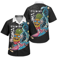 Hawaii Pineapple Surfing Family Matching Mermaid Dress and Hawaiian Shirt It's in My DNA - Kakau and Polynesian Pattern LT03 Son's Shirt Black - Polynesian Pride