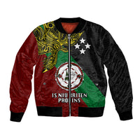 Papua New Guinea East New Britain Province Bomber Jacket PNG Birds Of Paradise Polynesian Arty Style LT03 Unisex Green - Polynesian Pride