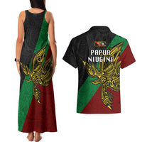 Papua New Guinea East New Britain Province Couples Matching Tank Maxi Dress and Hawaiian Shirt PNG Birds Of Paradise Polynesian Arty Style LT03