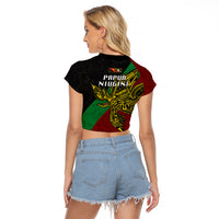 Papua New Guinea East New Britain Province Raglan Cropped T Shirt PNG Birds Of Paradise Polynesian Arty Style LT03 - Polynesian Pride
