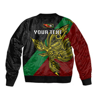 Custom Papua New Guinea East New Britain Province Bomber Jacket PNG Birds Of Paradise Polynesian Arty Style LT03 - Polynesian Pride