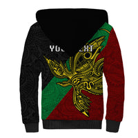 Custom Papua New Guinea East New Britain Province Sherpa Hoodie PNG Birds Of Paradise Polynesian Arty Style LT03 - Polynesian Pride