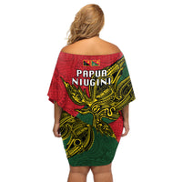Papua New Guinea East Sepik Province Off Shoulder Short Dress PNG Birds Of Paradise Polynesian Arty Style LT03 - Polynesian Pride