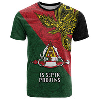 Custom Papua New Guinea East Sepik Province T Shirt PNG Birds Of Paradise Polynesian Arty Style LT03 Green - Polynesian Pride