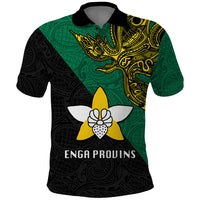 Papua New Guinea Enga Province Polo Shirt PNG Birds Of Paradise Polynesian Arty Style LT03 Green - Polynesian Pride