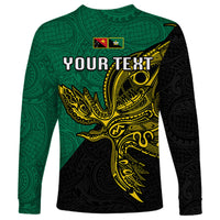 Custom Papua New Guinea Enga Province Long Sleeve Shirt PNG Birds Of Paradise Polynesian Arty Style LT03 - Polynesian Pride