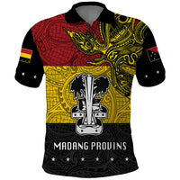 Papua New Guinea Madang Province Polo Shirt PNG Birds Of Paradise Polynesian Arty Style LT03 Yellow - Polynesian Pride