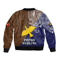 Papua New Guinea Manus Province Bomber Jacket PNG Birds Of Paradise Polynesian Arty Style LT03 - Polynesian Pride