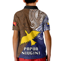 Papua New Guinea Manus Province Kid Polo Shirt PNG Birds Of Paradise Polynesian Arty Style LT03 - Polynesian Pride