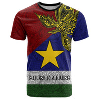 Papua New Guinea Milne Bay Province T Shirt PNG Birds Of Paradise Polynesian Arty Style LT03 Blue - Polynesian Pride