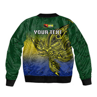 Custom Papua New Guinea Morobe Province Bomber Jacket PNG Birds Of Paradise Polynesian Arty Style LT03 - Polynesian Pride