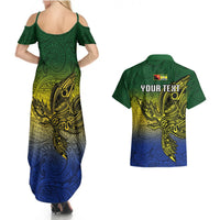 Custom Papua New Guinea Morobe Province Couples Matching Summer Maxi Dress and Hawaiian Shirt PNG Birds Of Paradise Polynesian Arty Style LT03 - Polynesian Pride