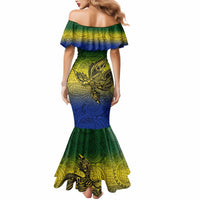 Custom Papua New Guinea Morobe Province Mermaid Dress PNG Birds Of Paradise Polynesian Arty Style LT03 - Polynesian Pride