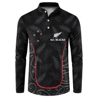 Custom New Zealand Rugby Button Sweatshirt Maori All Black Championship 2024 and Silver Fern LT03 Black - Polynesian Pride