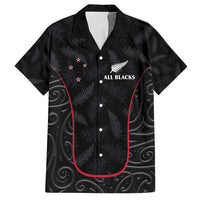 Custom New Zealand Rugby Family Matching Long Sleeve Bodycon Dress and Hawaiian Shirt Maori All Black Championship 2024 and Silver Fern LT03 Dad's Shirt - Short Sleeve Black - Polynesian Pride