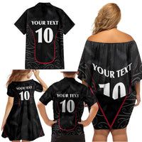 Custom New Zealand Rugby Family Matching Off Shoulder Short Dress and Hawaiian Shirt Maori All Black Championship 2024 and Silver Fern LT03 - Polynesian Pride