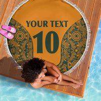 Custom Australia Rugby Championship 2024 Beach Blanket Aboriginal Art Tattoo Pattern