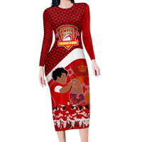 personalised-tonga-rugby-long-sleeve-bodycon-dress-sipi-tau-dance-coat-of-arms-ngatu-pattern