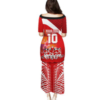 Personalised Tonga Rugby Puletasi Sipi Tau Dance Coat of Arms Ngatu Pattern LT03 - Polynesian Pride