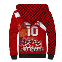 Personalised Tonga Rugby Sherpa Hoodie Sipi Tau Dance Coat of Arms Ngatu Pattern LT03 - Polynesian Pride