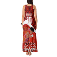 Personalised Tonga Rugby Tank Maxi Dress Sipi Tau Dance Coat of Arms Ngatu Pattern LT03 - Polynesian Pride