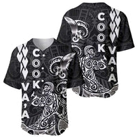 Cook Islands Va'a Polynesian Art Tattoo Baseball Jersey Black Color LT03 - Polynesian Pride
