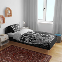 Cook Islands Vaa Polynesian Art Tattoo Bedding Set Black Color