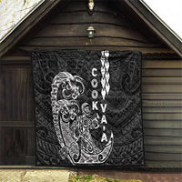 Cook Islands Va'a Polynesian Art Tattoo Quilt Black Color LT03 - Polynesian Pride