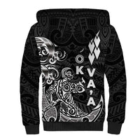 Cook Islands Vaa Polynesian Art Tattoo Sherpa Hoodie Black Color