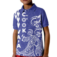 Cook Islands Va'a Polynesian Art Tattoo Kid Polo Shirt Blue Color LT03 Kid Blue - Polynesian Pride