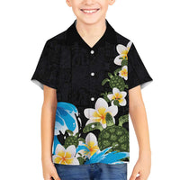 Hawaiian Plumeria and Turtle Family Matching Puletasi and Hawaiian Shirt with Polynesian Tribal Art Pattern Vintage Vibes