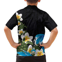 Hawaiian Plumeria and Turtle Kid Hawaiian Shirt with Polynesian Tribal Art Pattern Vintage Vibes LT03 - Polynesian Pride