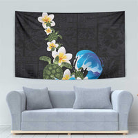 Hawaiian Plumeria and Turtle Tapestry with Polynesian Tribal Art Pattern Vintage Vibes LT03 - Polynesian Pride