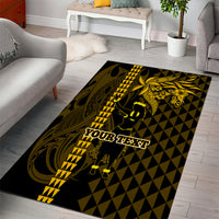 Custom Hawaii Area Rug Ukelele and Hula Girl Mix Kakau Pattern LT03 - Polynesian Pride