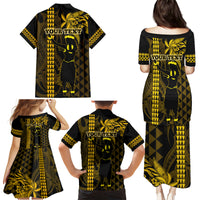 Custom Hawaii Family Matching Puletasi Dress and Hawaiian Shirt Ukelele and Hula Girl Mix Kakau Pattern LT03 - Polynesian Pride