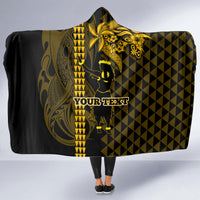 Custom Hawaii Hooded Blanket Ukelele and Hula Girl Mix Kakau Pattern LT03 - Polynesian Pride