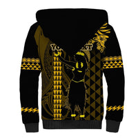 Custom Hawaii Sherpa Hoodie Ukelele and Hula Girl Mix Kakau Pattern LT03 - Polynesian Pride