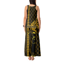 Custom Hawaii Tank Maxi Dress Ukelele and Hula Girl Mix Kakau Pattern LT03 - Polynesian Pride