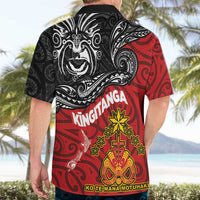 The Kingitanga - Maori King Movement Hawaiian Shirt Ko Te Mana Motuhake Emblem with Moko and Polynesian Art Tattoo