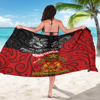 The Kingitanga - Maori King Movement Sarong Ko Te Mana Motuhake Emblem with Moko and Polynesian Art Tattoo